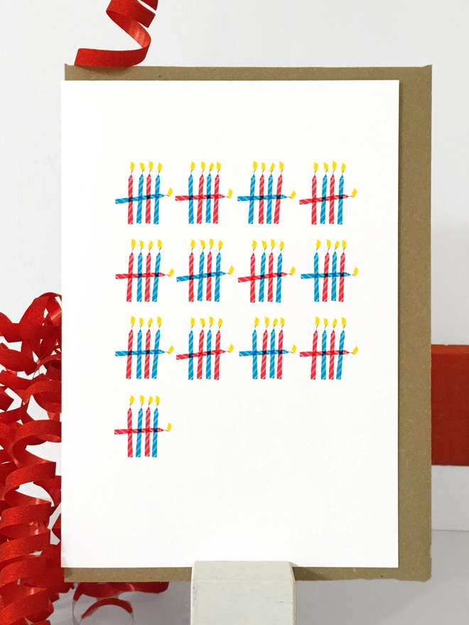 65th Birthday Candle Tally Card