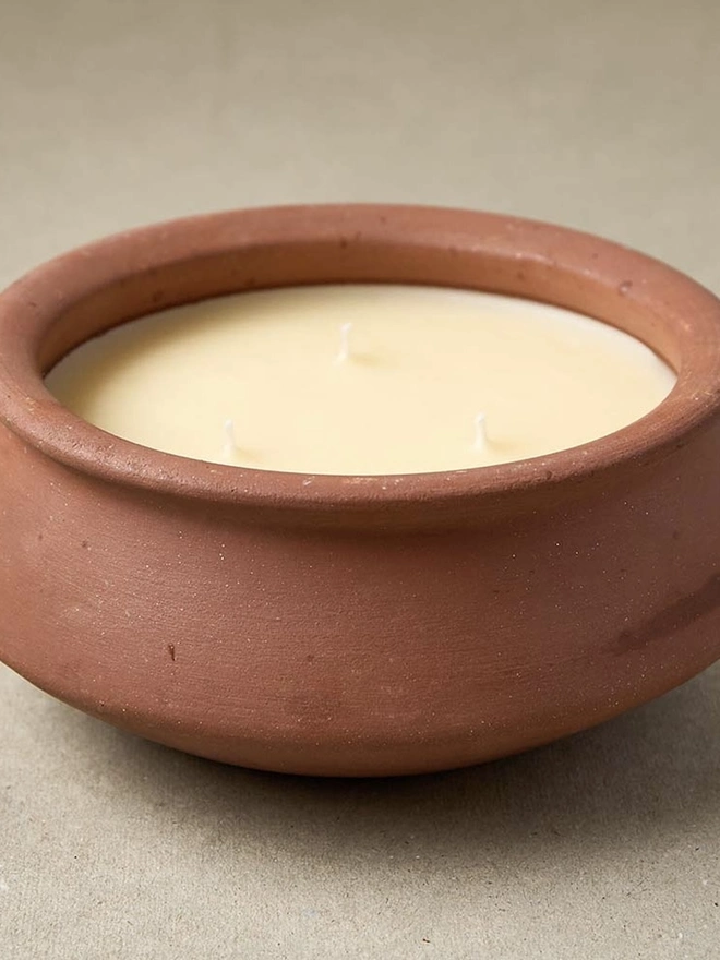 Baji Terracota Pot 3 Wick Scented Candle