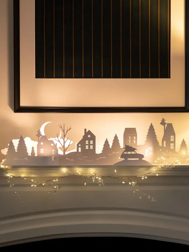 paper christmas scene