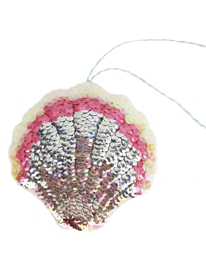 Sequin Scallop shell ornament