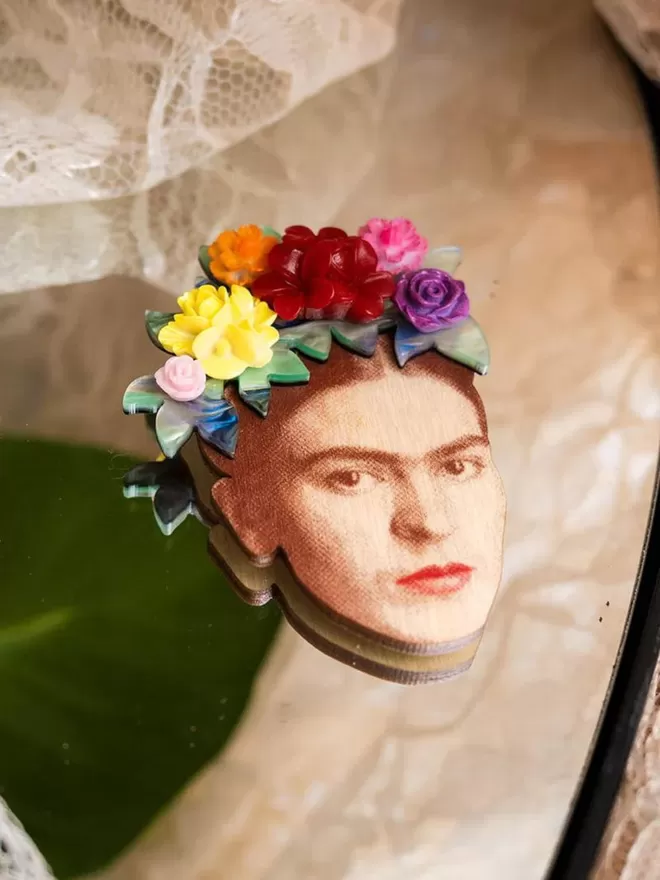 Frida Kahlo Portrait Brooch