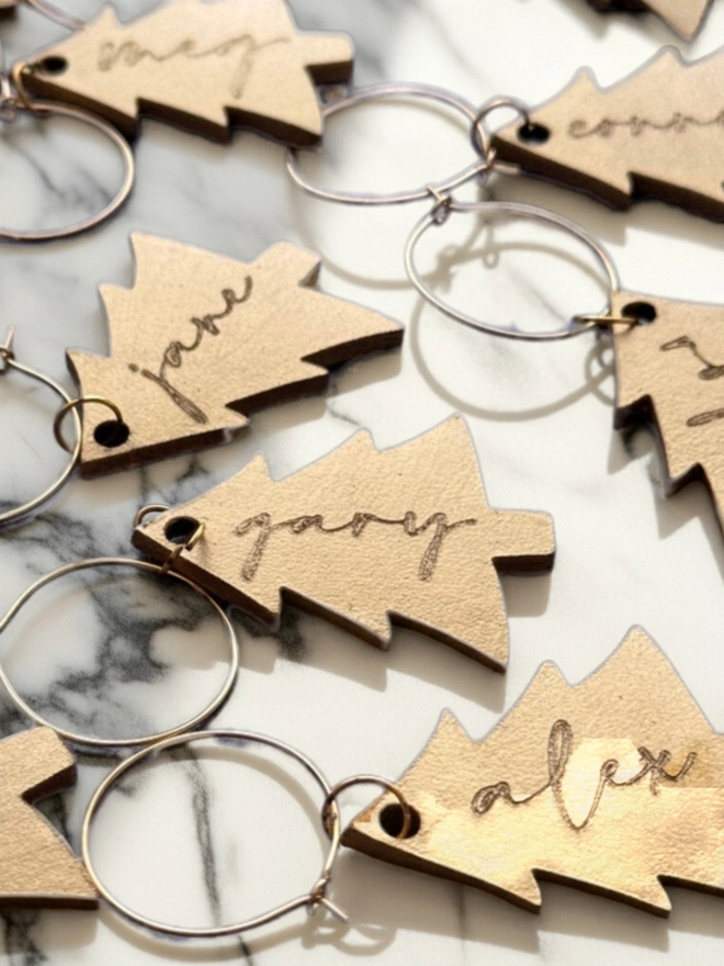 leather glass charms