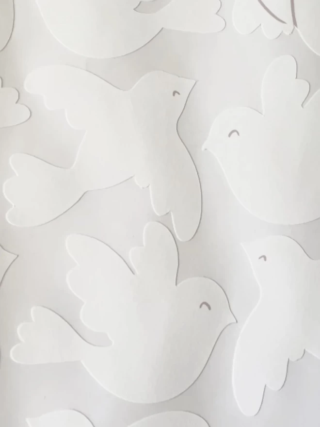 White bird wall stickers on sheet
