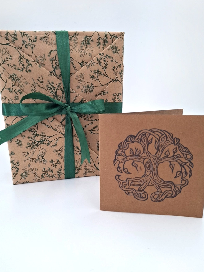 optional gift wrapped order with hand printed card