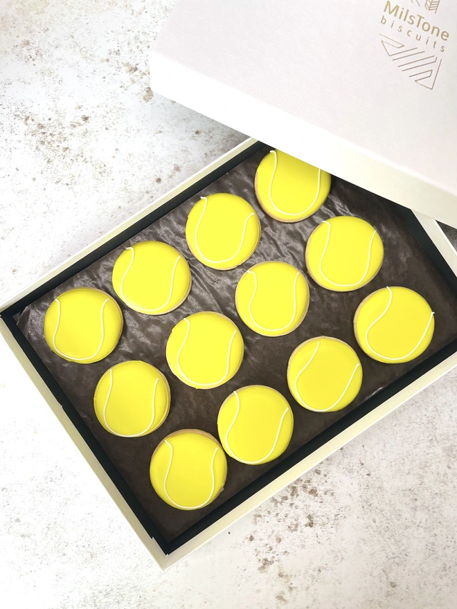 Tennis ball biscuits