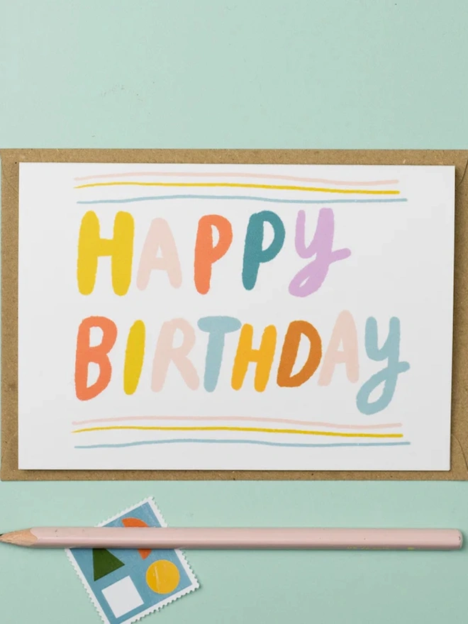 'Happy Birthday' Colours Card