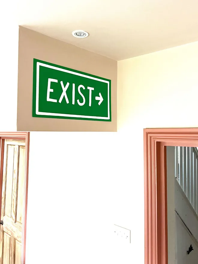 Exist - Green Exit Sign Screenprint