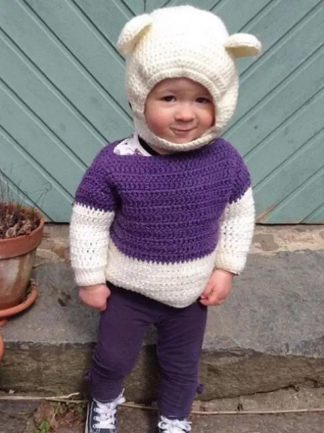 EKA Animal Bonnet seen on a child 