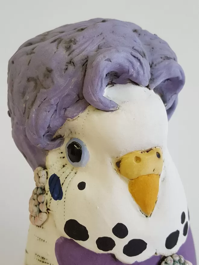 Mrs Slocombe the budgie Sculpture