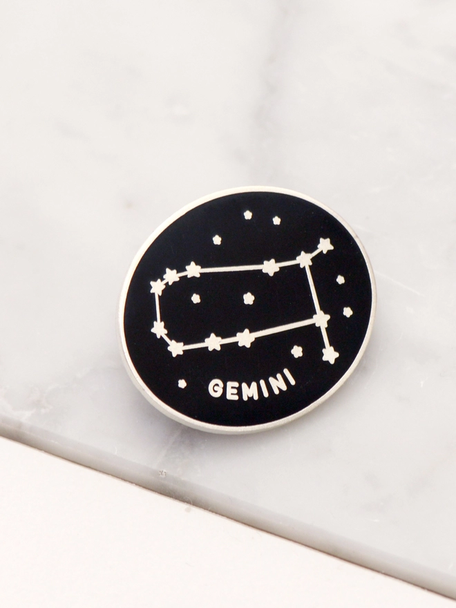Gemini zodiac enamel pin