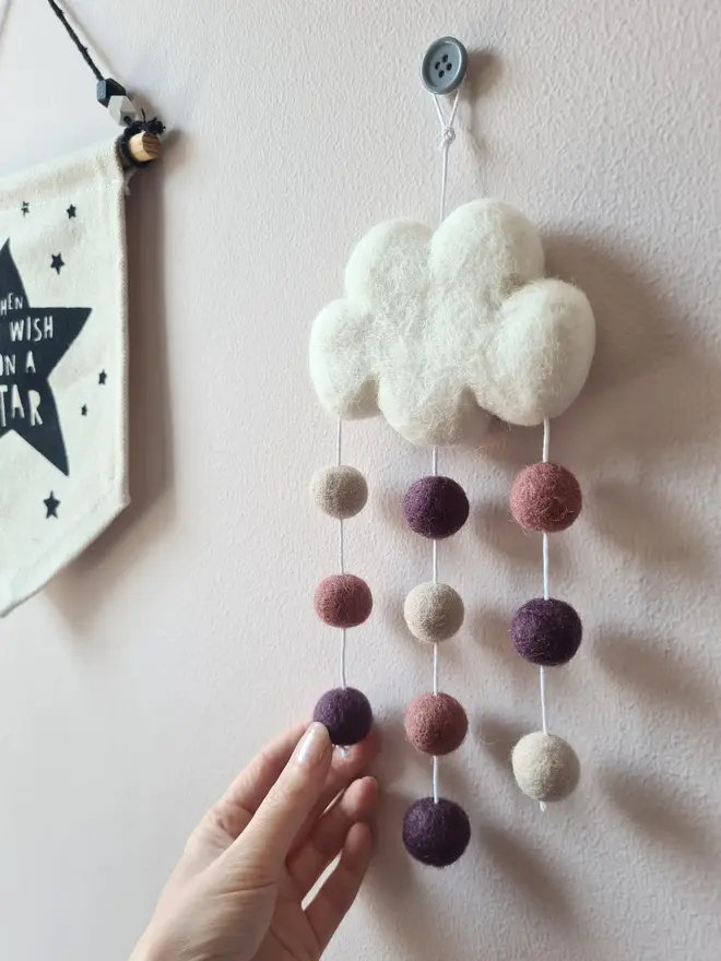 Boho Felt Cloud Hanging Decoration