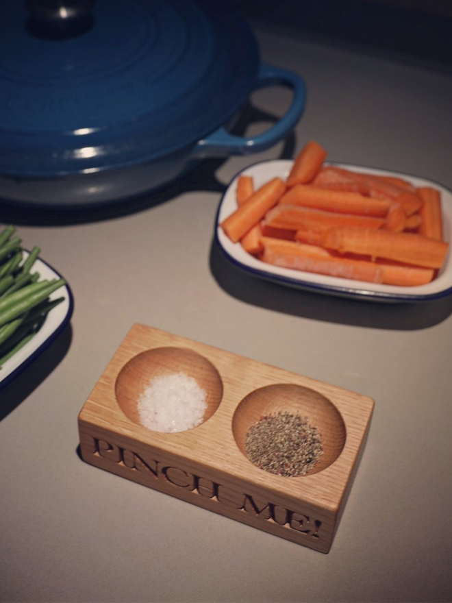 Personalised salt and pepper pot