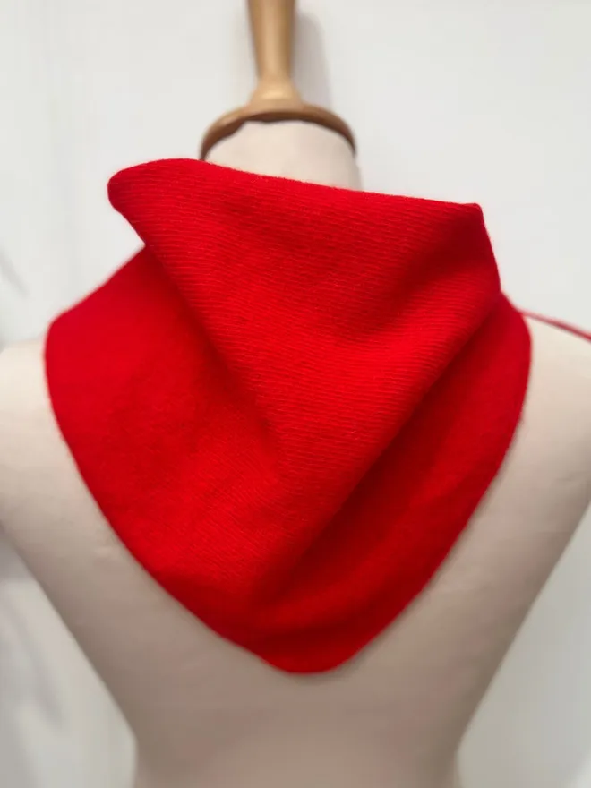 Red  Triangle Neckerchief Scarf Back