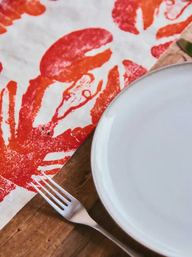Orange and Red Lobster Table Runner