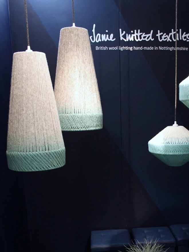 Linear  Dip Dye Portland  British wool pendant Lampshade