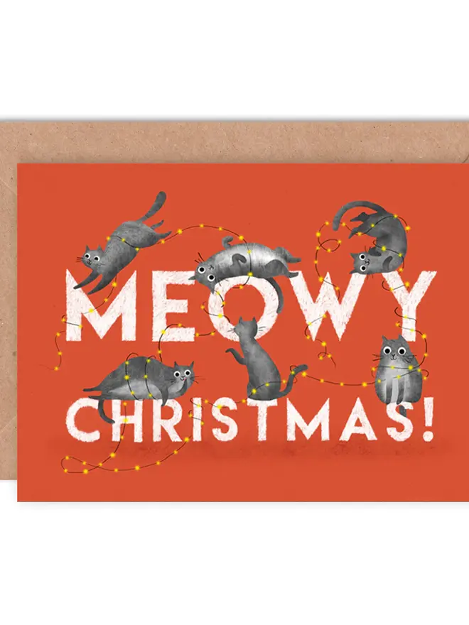 christmas cats illustrated card pack