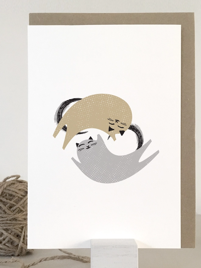 Cute Two Cats Love Card