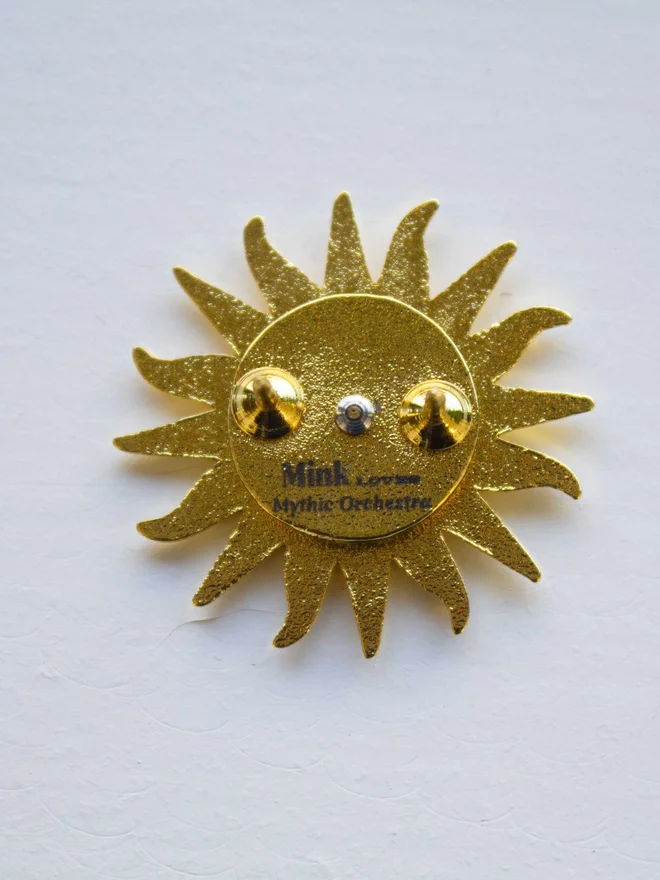 siren sun spinning enamel pin