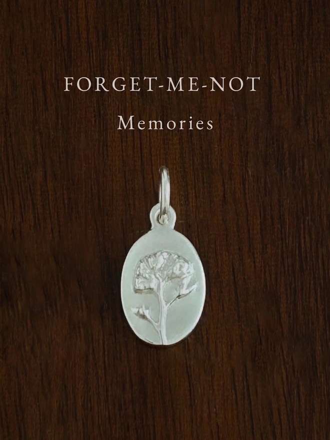 Forget me not Medal Charm ~ Sterling Silver
