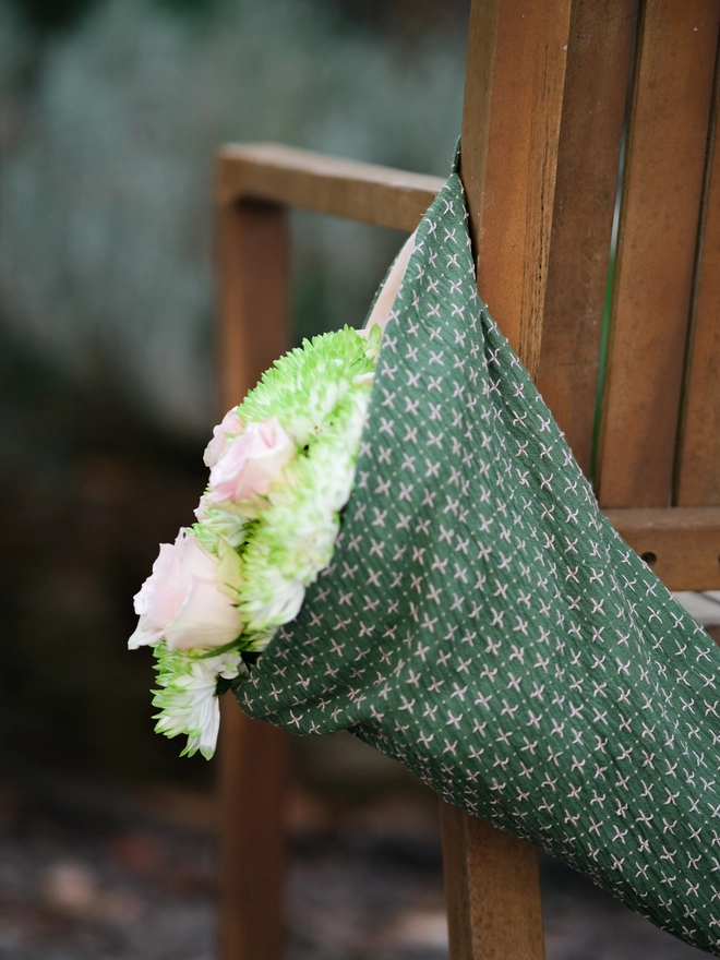 Reusable Linen Flower Bag