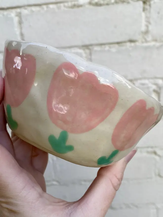 tulip floral handmade ceramic pot