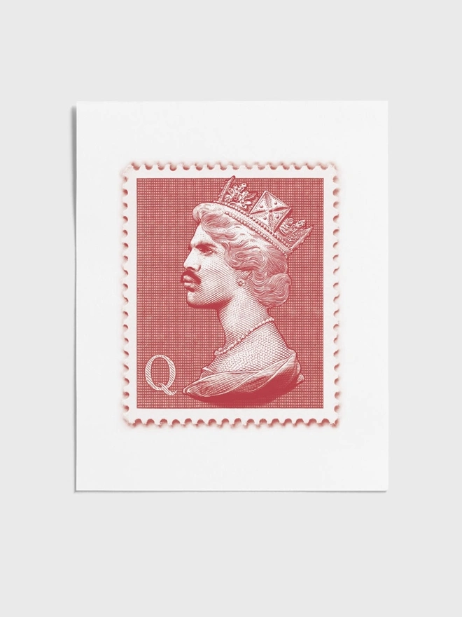 Freddie Stamp Red - Unframed