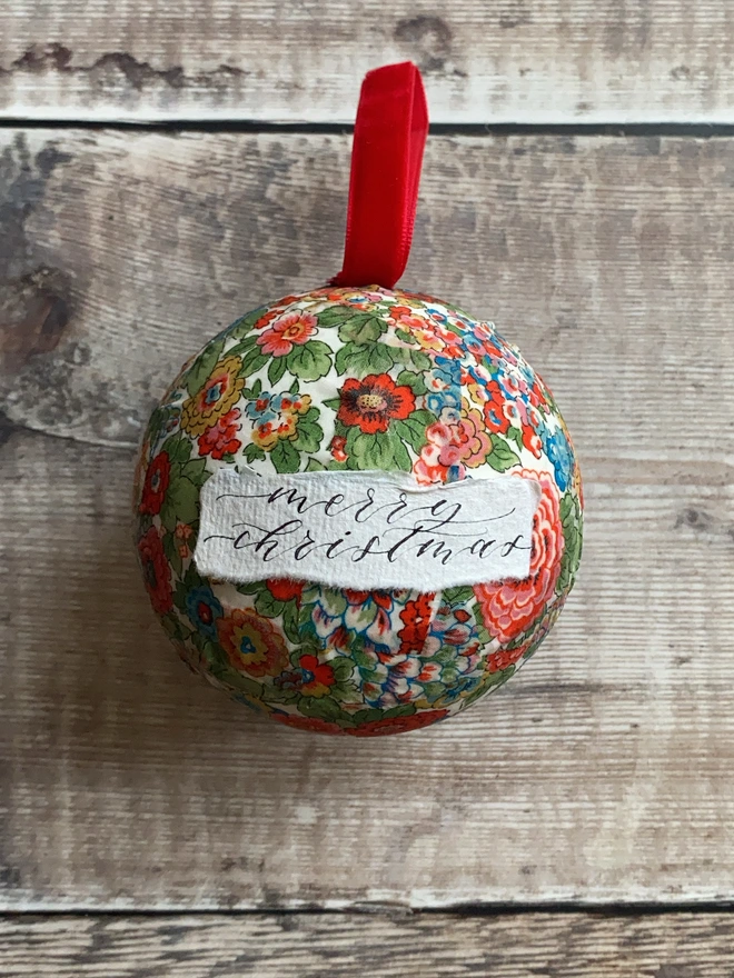 Green and red Liberty bauble
