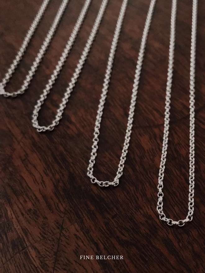 Fine Belcher Sterling Silver Necklace Chain