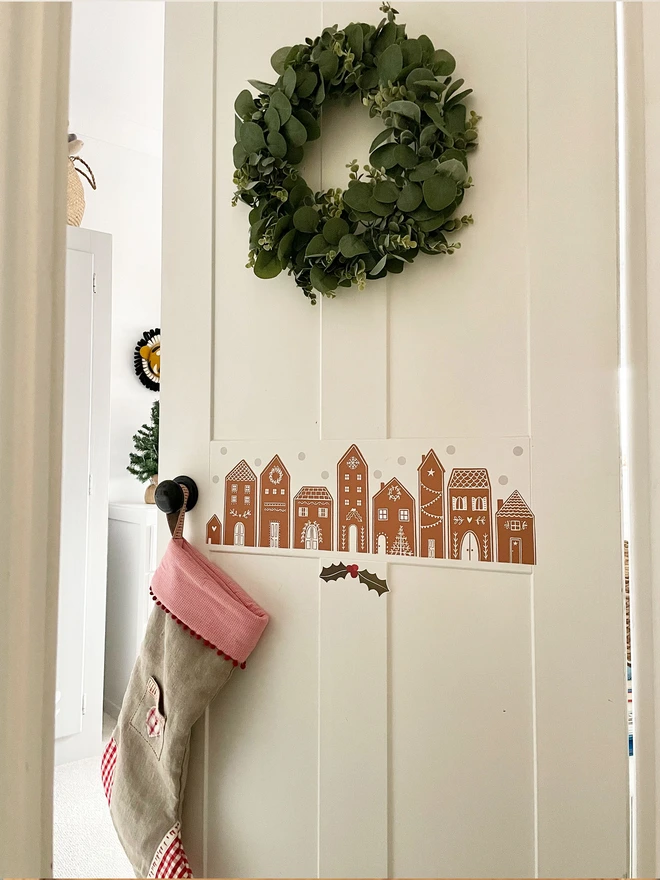 Ducks In A Row Gingerbread House Wall Stickers on Nursery Door