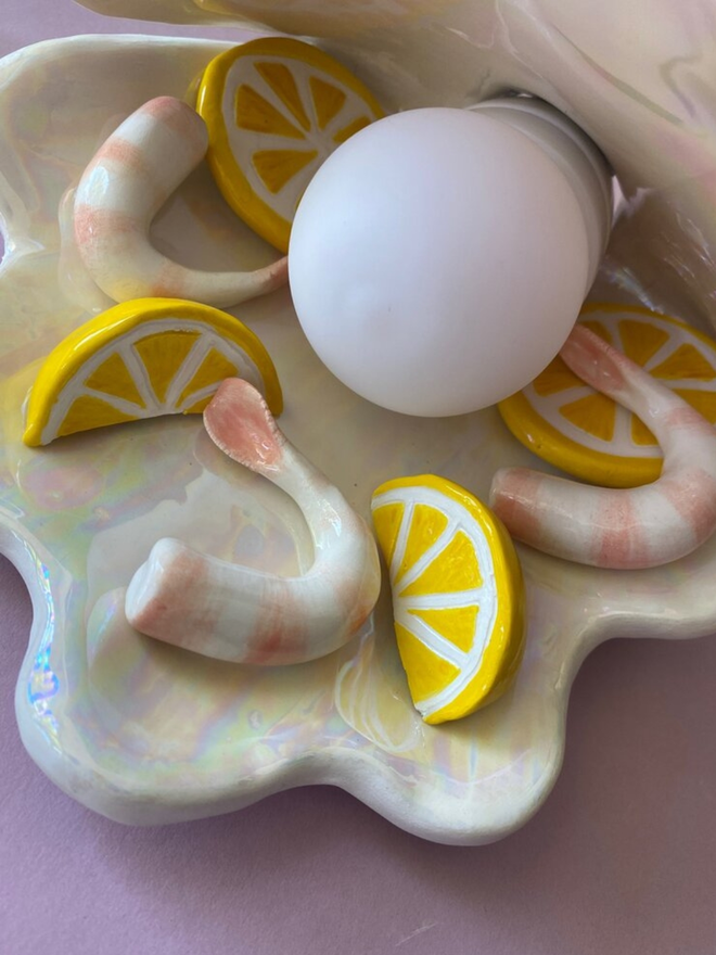 Seafood Clam Shell Lamp – Lemons & Prawns