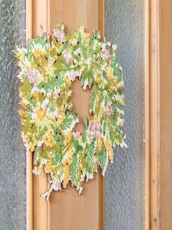 spring floral wooden wreath