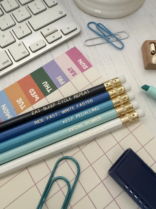 Cycling Inspired Pencil set (Set of 5 HB Pencils)