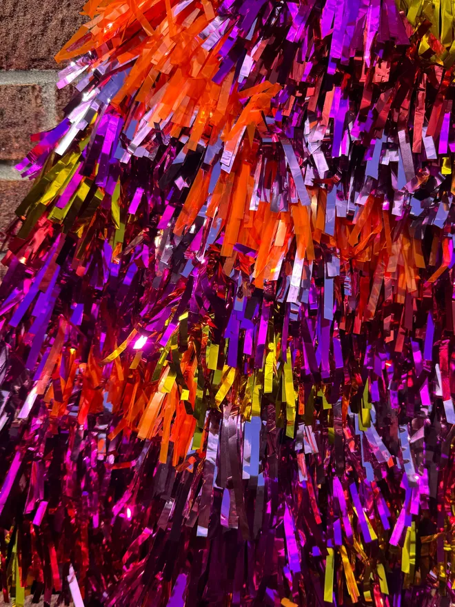 Tinsel cape festival cape festival jacket festival fashion bestival Glastonbury cape tinsel cape glitter cape Purple cape red cape pink cape lgbtq cape