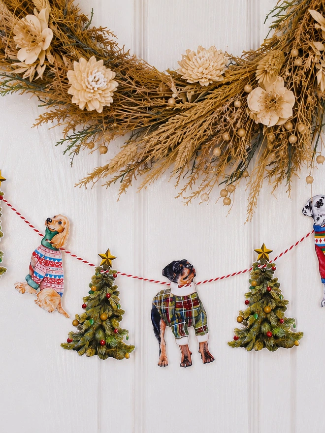 christmas dog garland