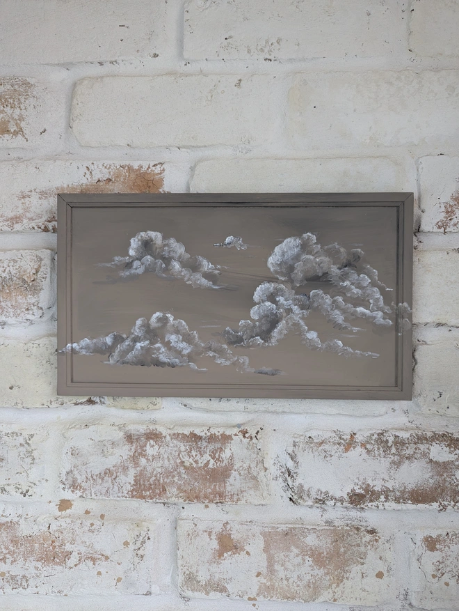 painted clouds on vintage frame