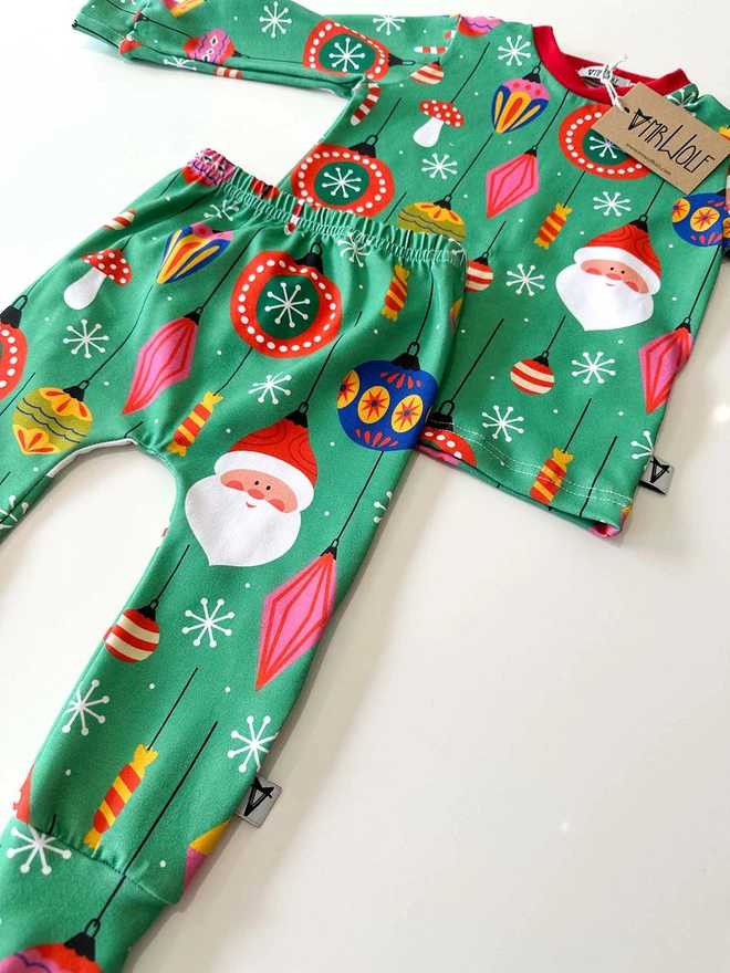 baby toddler lounge set for christmas, christmas print