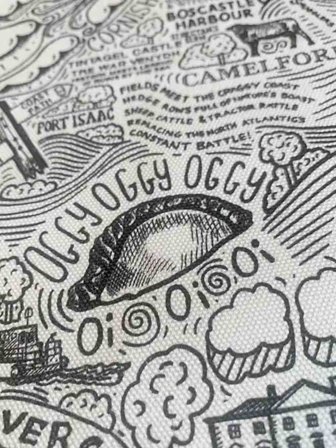 Cornwall Print Tea Towel Zoom 3