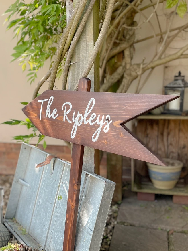 wedding arrow sign