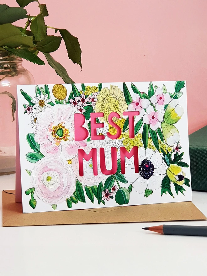 Best mum paper cut card