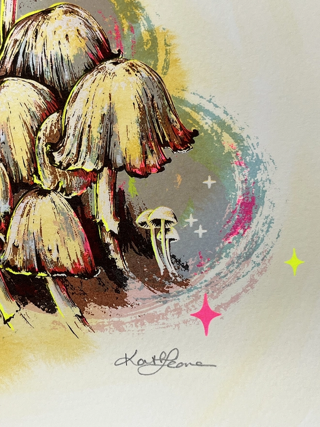 the champignons mushroom screenprint
