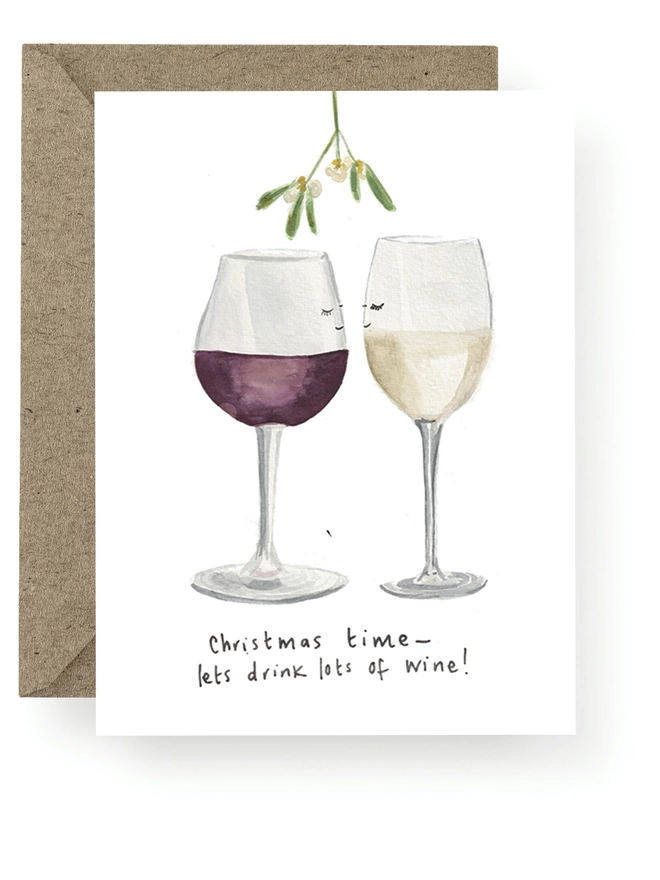 Lets drink lots of wine Christmas Card