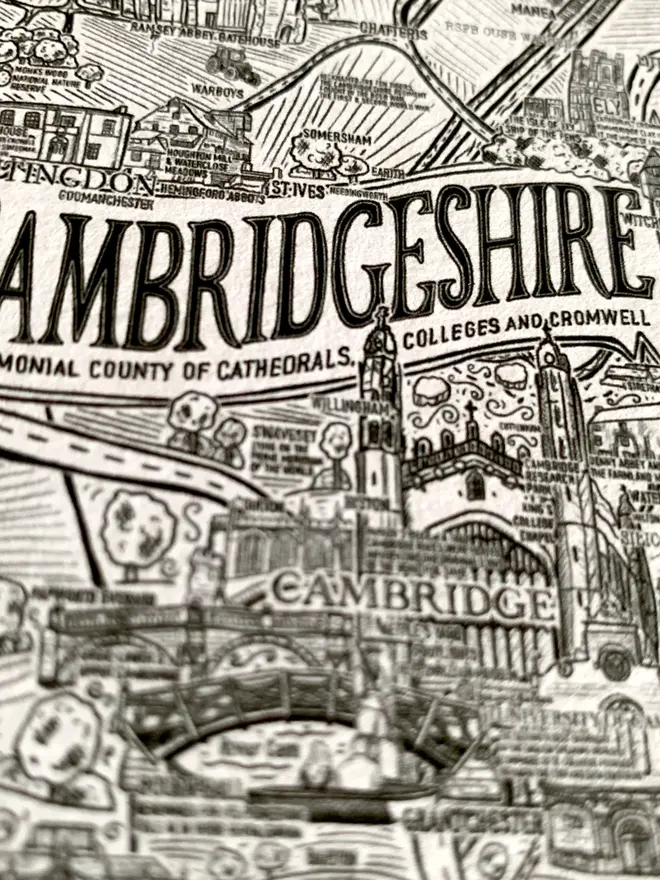 Cambridgeshire greetings card