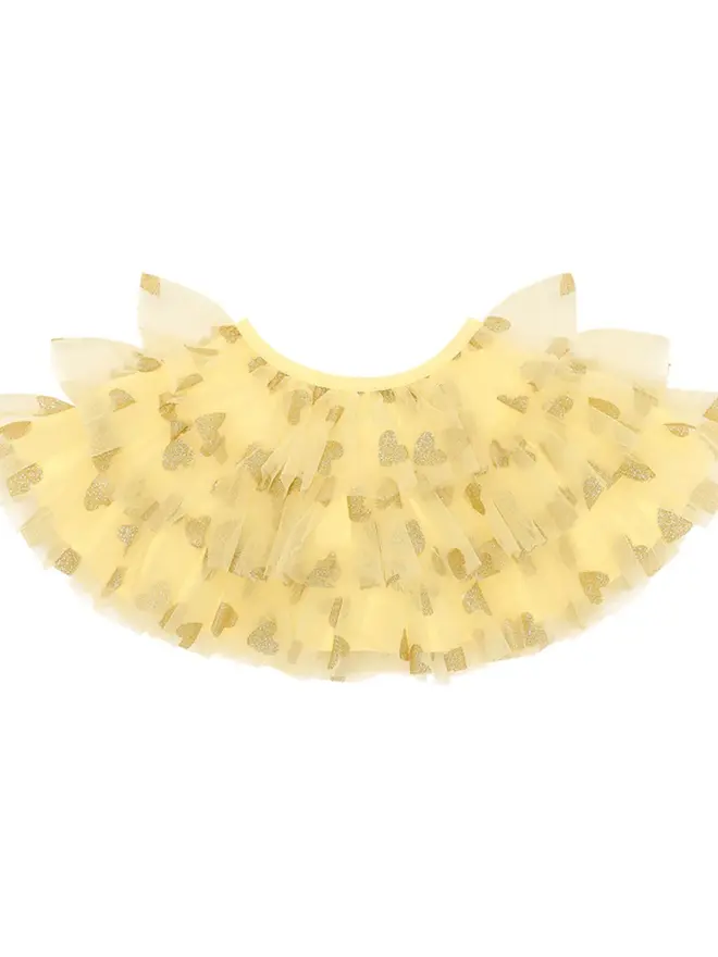 LEMON & GOLD GLITTER HEART CAPE