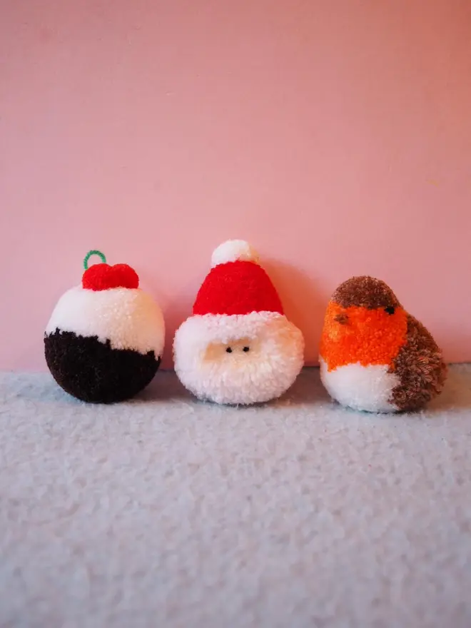 Festive Pom Pom Baubles