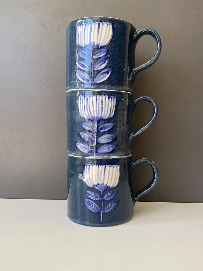  Hand-Painted Floral Mug
