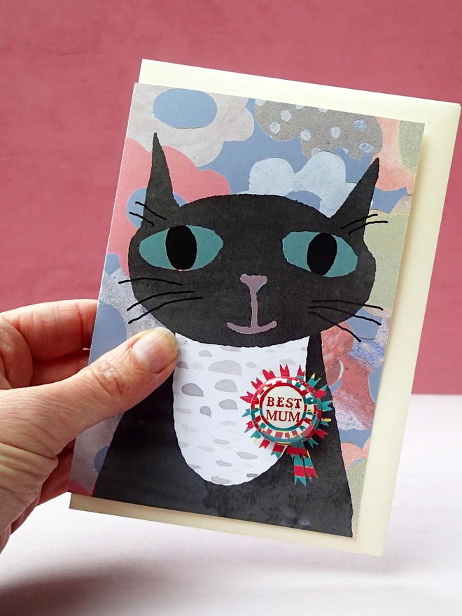 cat mothers days card