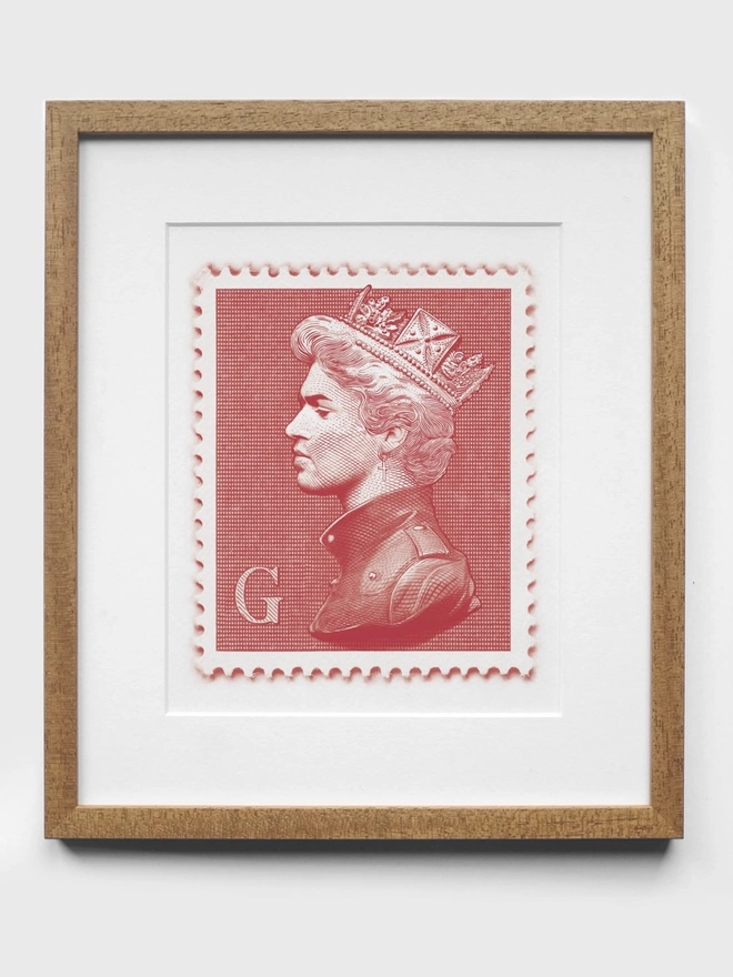 George Michael Red Stamp - Natural Frame