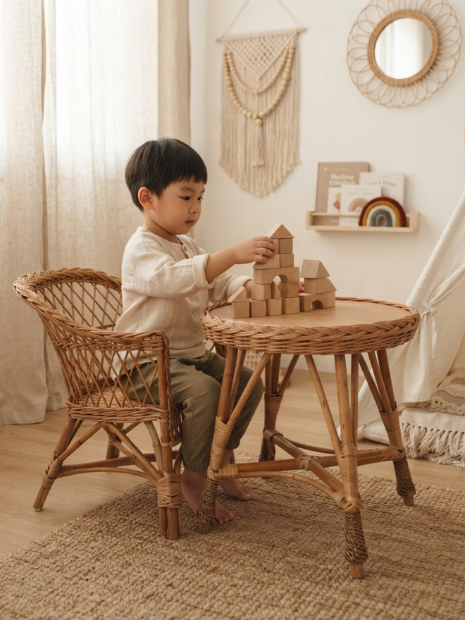 Wicker Set table with 1 chair