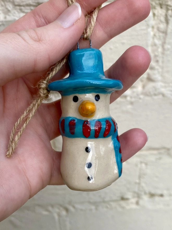 teal snowbuddy christmas decoration