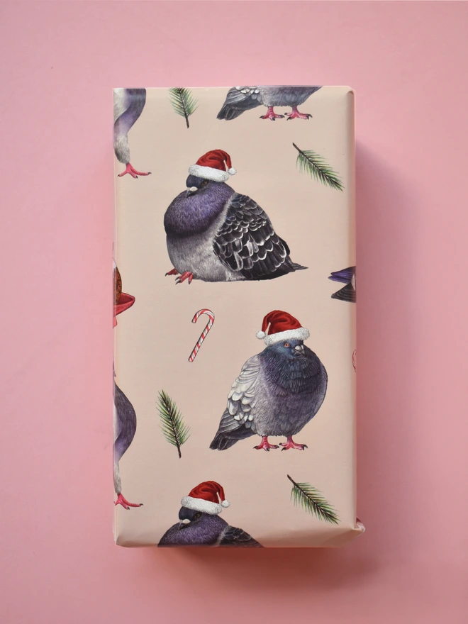 Christmas Pigeons Wrapping Paper